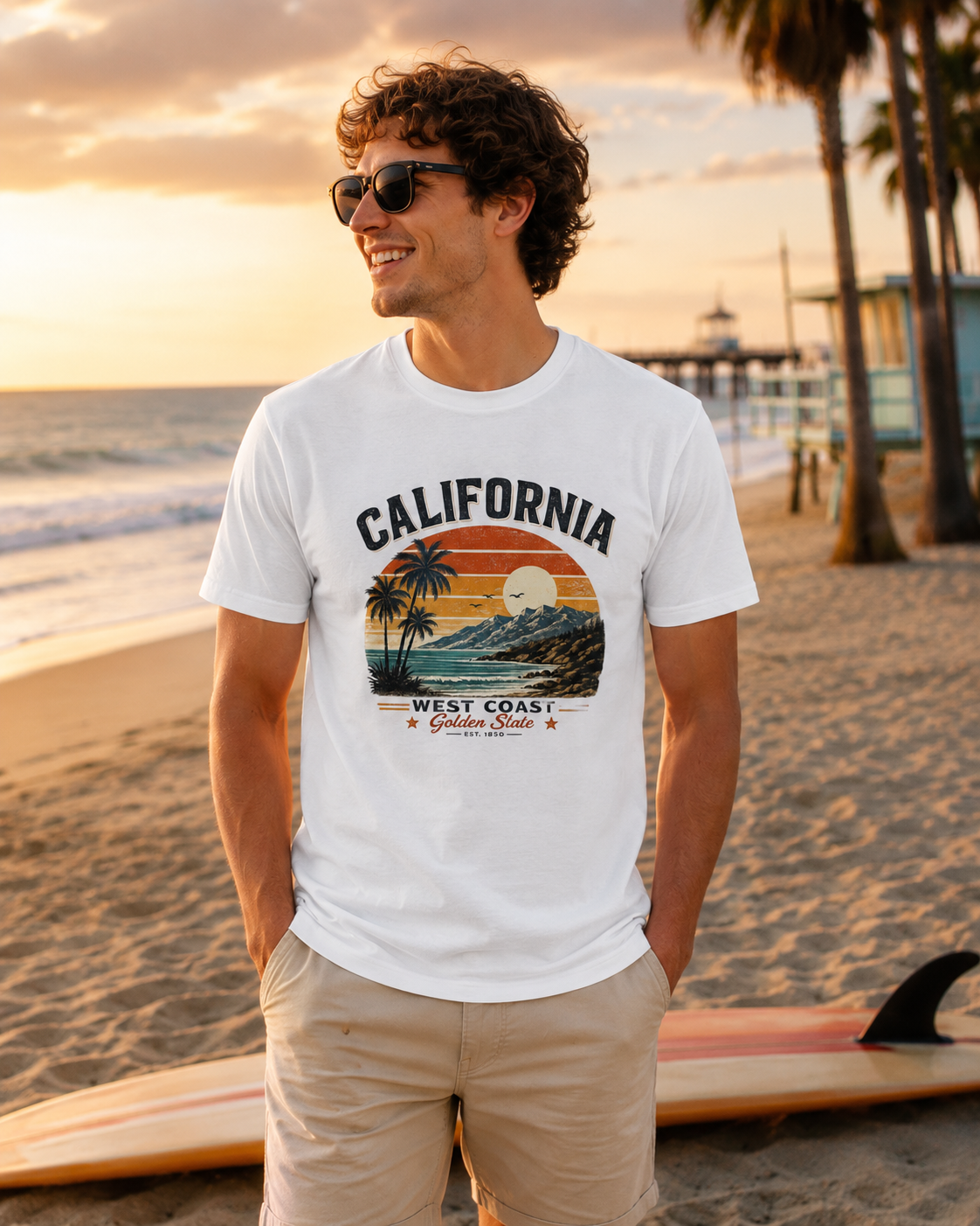California Sunset T-Shirt — West Coast Palm Beach Vintage Graphic