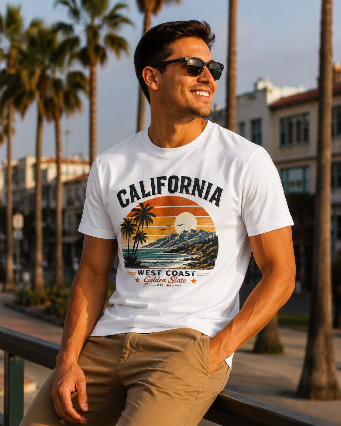 California Sunset T-Shirt — West Coast Palm Beach Vintage Graphic