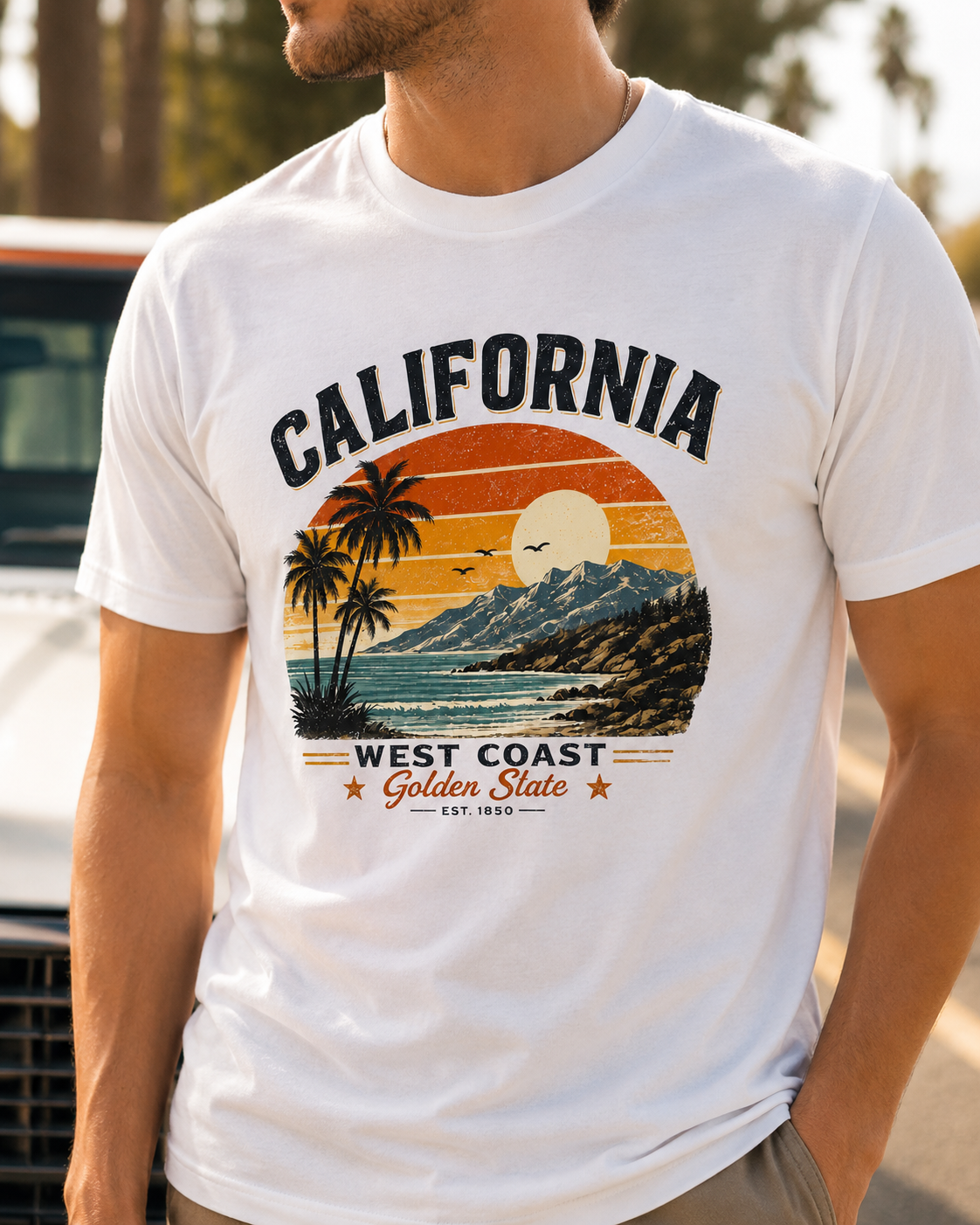 California Sunset T-Shirt — West Coast Palm Beach Vintage Graphic