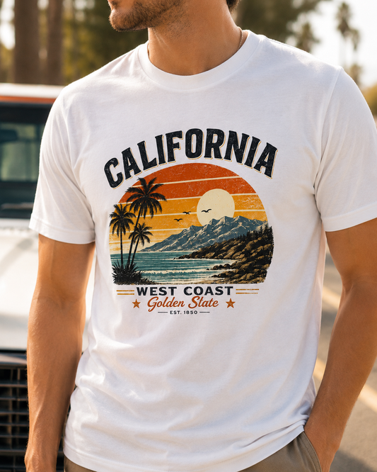 California Sunset T-Shirt — West Coast Palm Beach Vintage Graphic