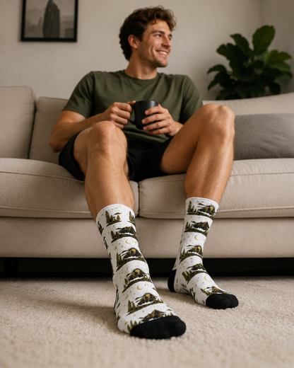 Mountain Moon Crew Socks – Nature Nightscape Sublimation Socks