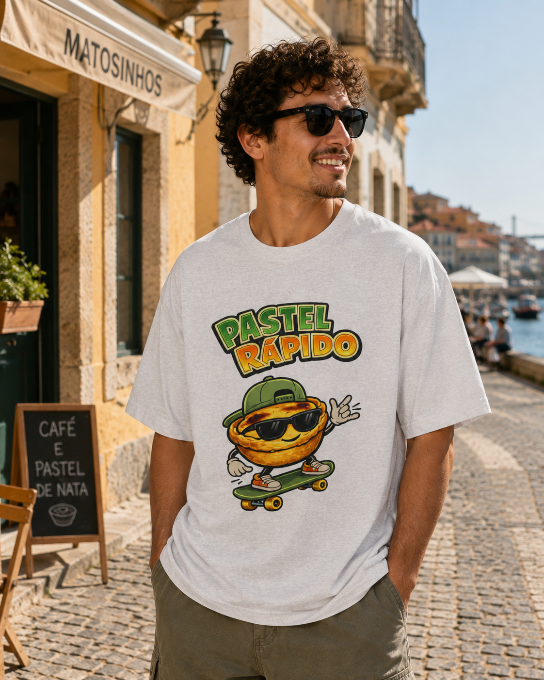 T‑Shirt — 'Pastel Rápido' Skateboard Orange Graphic Tee