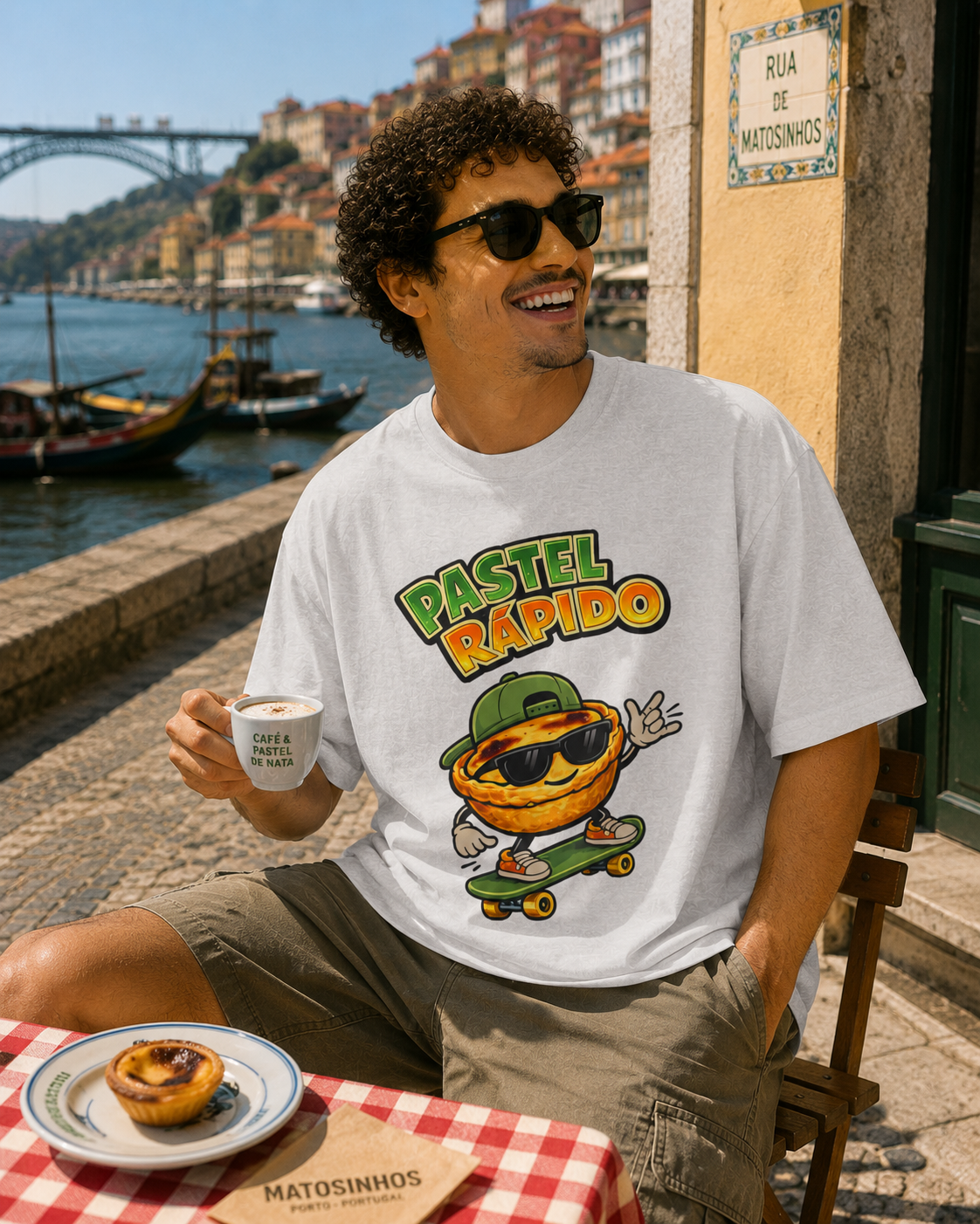 T‑Shirt — 'Pastel Rápido' Skateboard Orange Graphic Tee