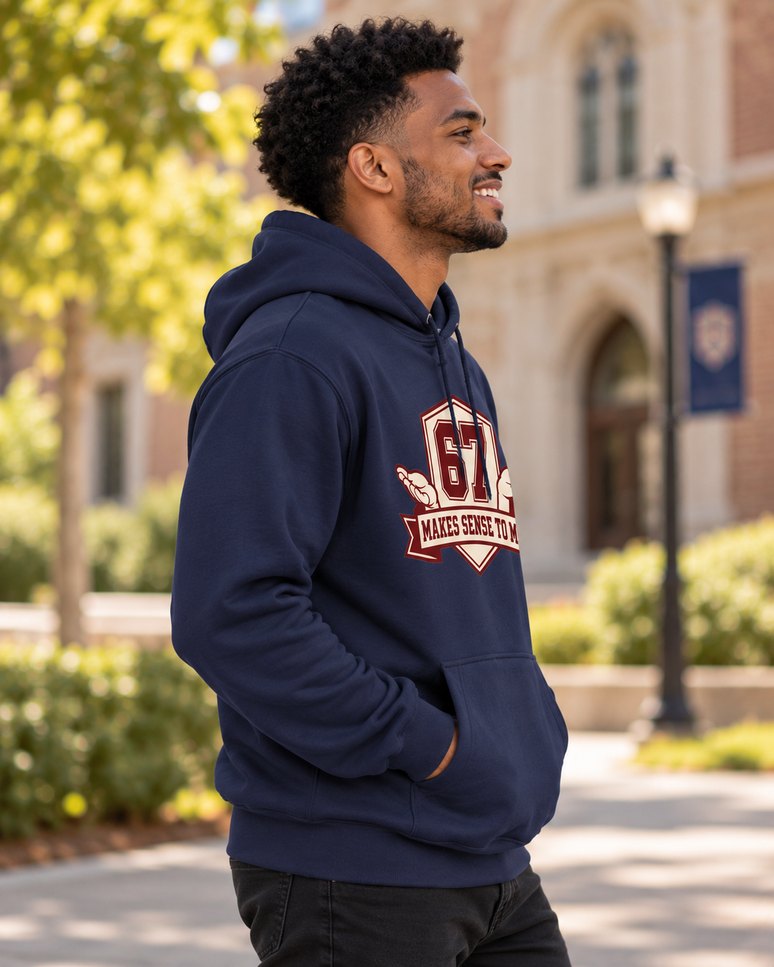 67 Makes Sense To Me Hoodie – Vintage College Number Graphic Pullover