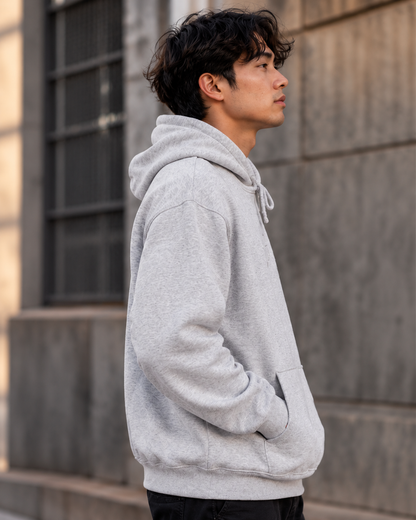 Graffiti Halo Hoodie — Urban Streetwear Pullover with Red Dot Accent