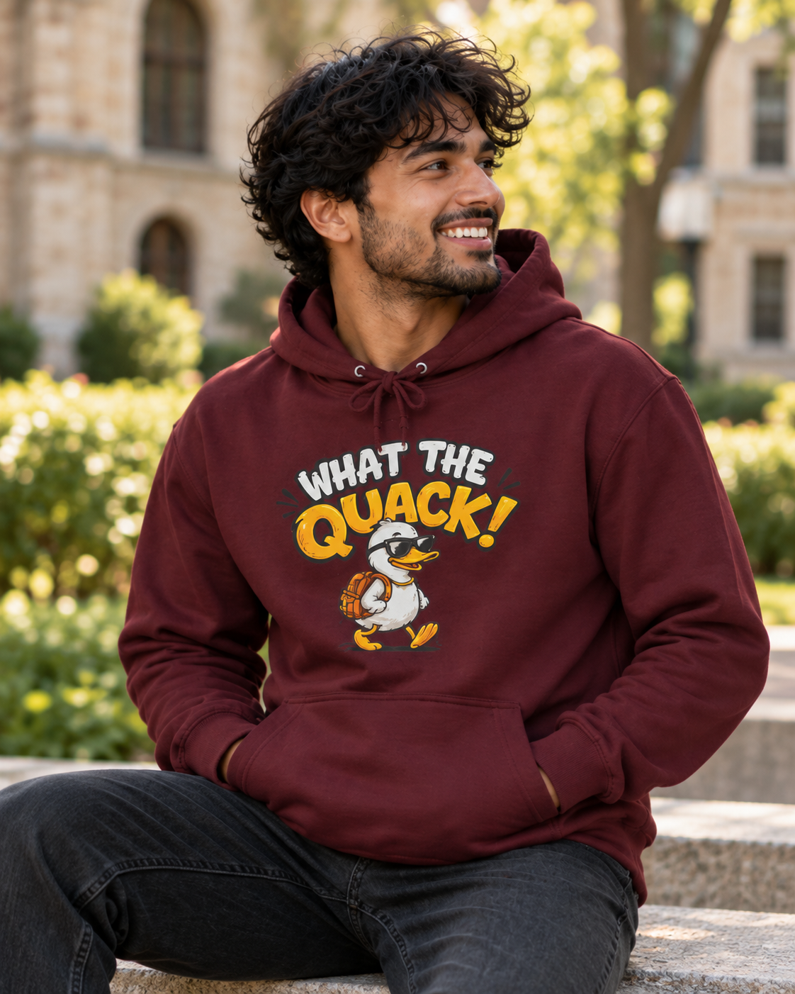 What The Quack! Duck Graphic Hoodie - Funny College Sweatshirt Gift