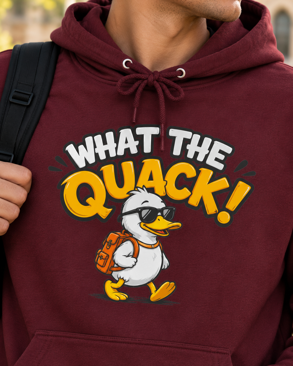 What The Quack! Duck Graphic Hoodie - Funny College Sweatshirt Gift