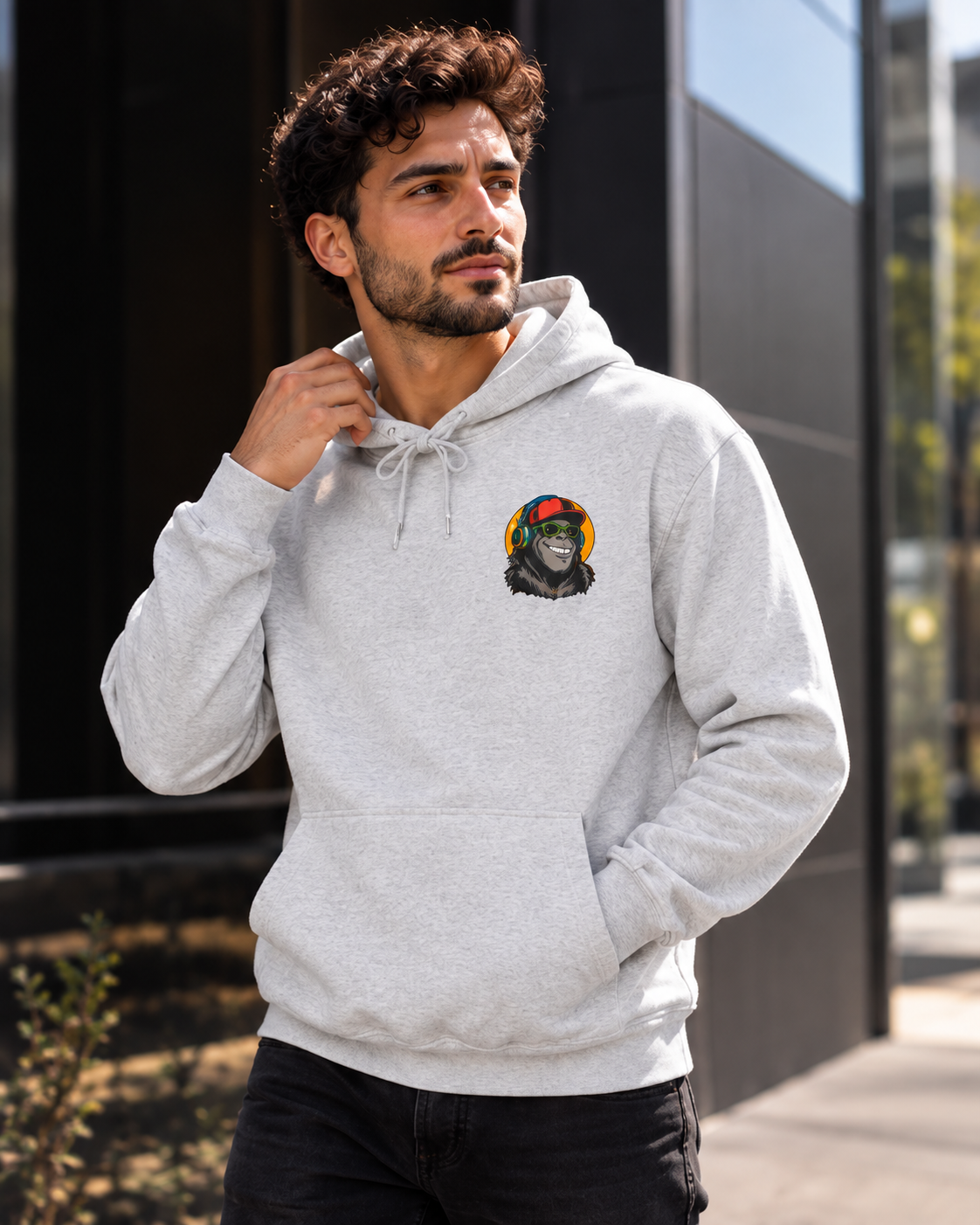 Gorilla DJ Hoodie — Retro Music-Lover Graphic Pullover