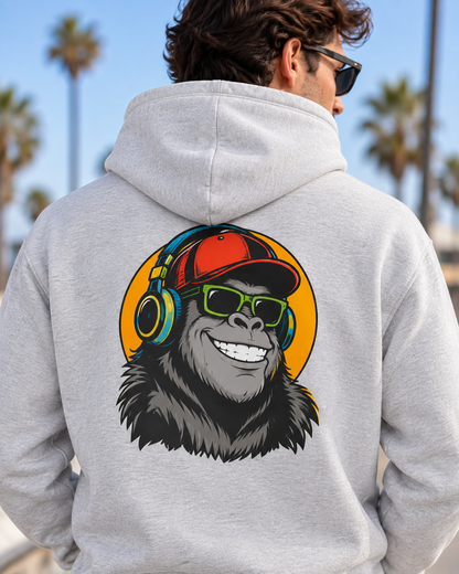 Gorilla DJ Hoodie — Retro Music-Lover Graphic Pullover