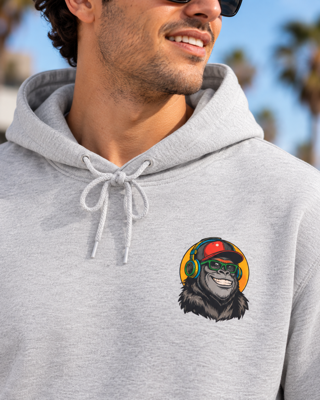 Gorilla DJ Hoodie — Retro Music-Lover Graphic Pullover