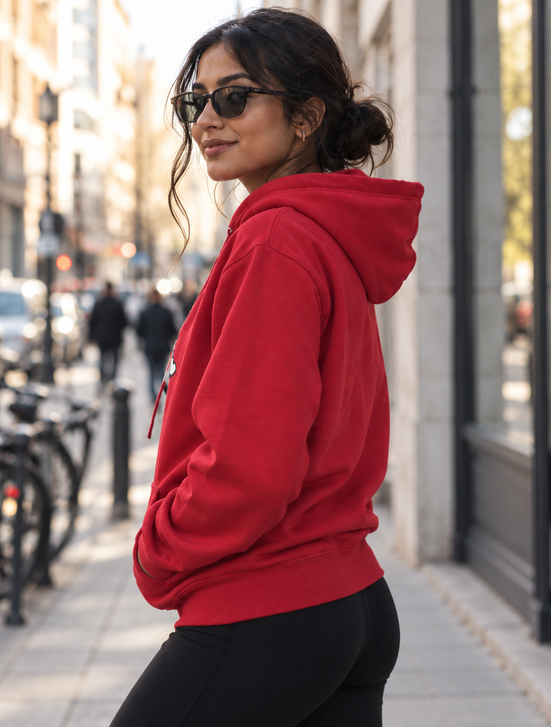 Chic Heart Hoodie — Girly Pink College-Style Pullover
