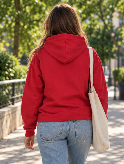 Chic Heart Hoodie — Girly Pink College-Style Pullover