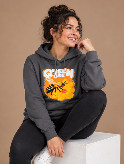 Queen Bee Hoodie - Cute Floral Bee Graphic Sweatshirt for Women