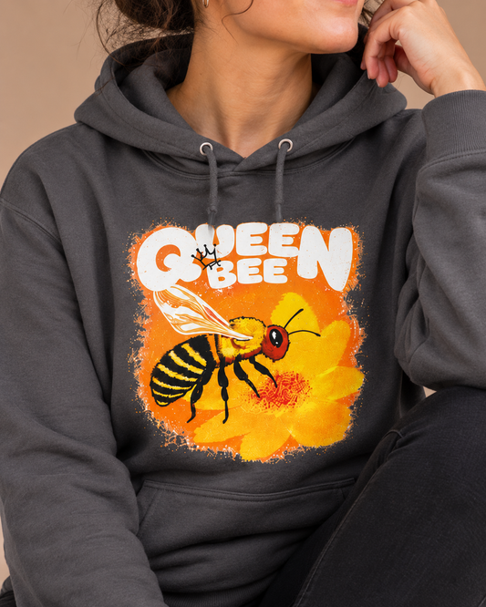 Queen Bee Hoodie - Cute Floral Bee Graphic Sweatshirt for Women