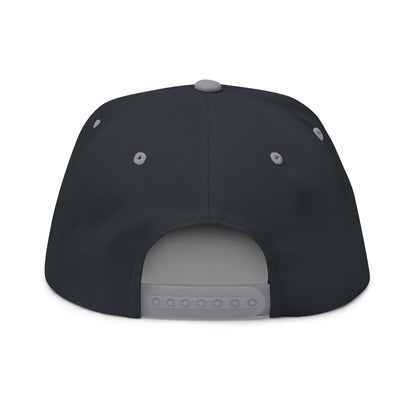Checkered Flag Embroidered Flat Bill Cap